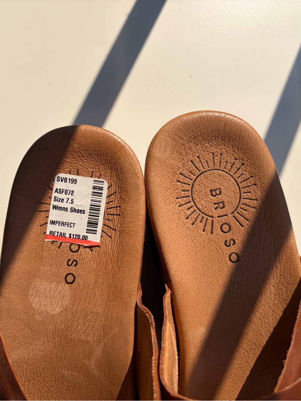 🆕 ⭐️ Brioso Brown Leather Wedge Slide Sandals Women’s Size 7.5 Casual Buckle - Picture 9 of 14